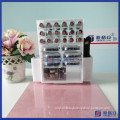 2016 Wholesale Acrylic Lipstick Tower Holder with Makeup Face Powder Dispaly / Spinning Lipstick Holder